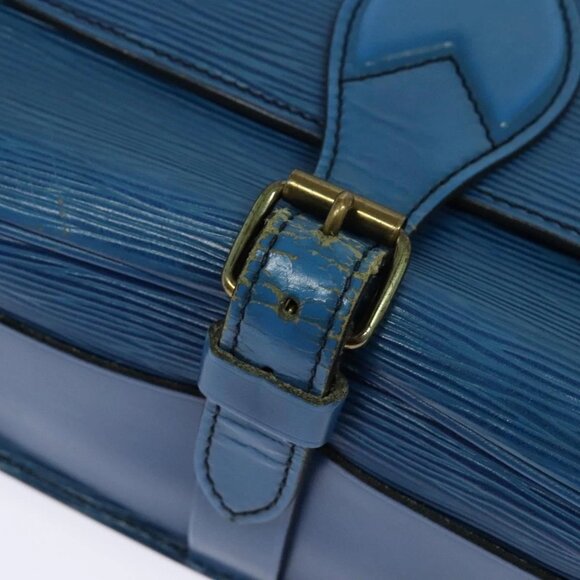 LOUIS VUITTON Epi Cartouchiere MM Shoulder Bag Blue M52245 LV Auth 123038 - Picture 10 of 16